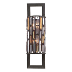 Applique murale Gemma 2 lumières bronze, cristal, H 64,8 cm