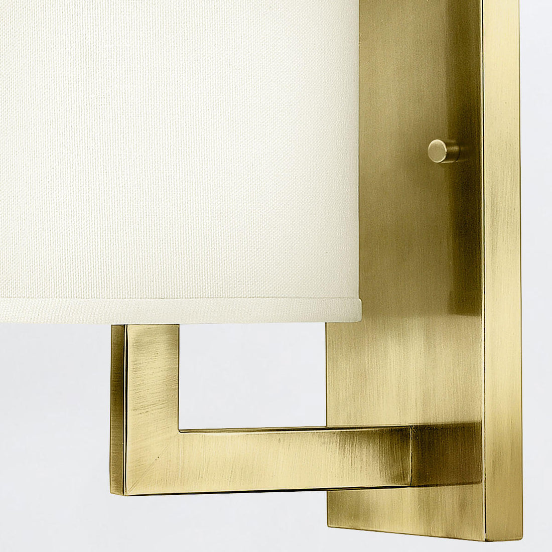 Applique murale Hampton laiton brossé et blanche, verre