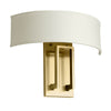 Applique murale Hampton 2 lumières laiton brossé et blanche, verre