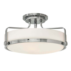 Plafonnier Harper 3 lumières chromé, verre, Ø 45,6 cm