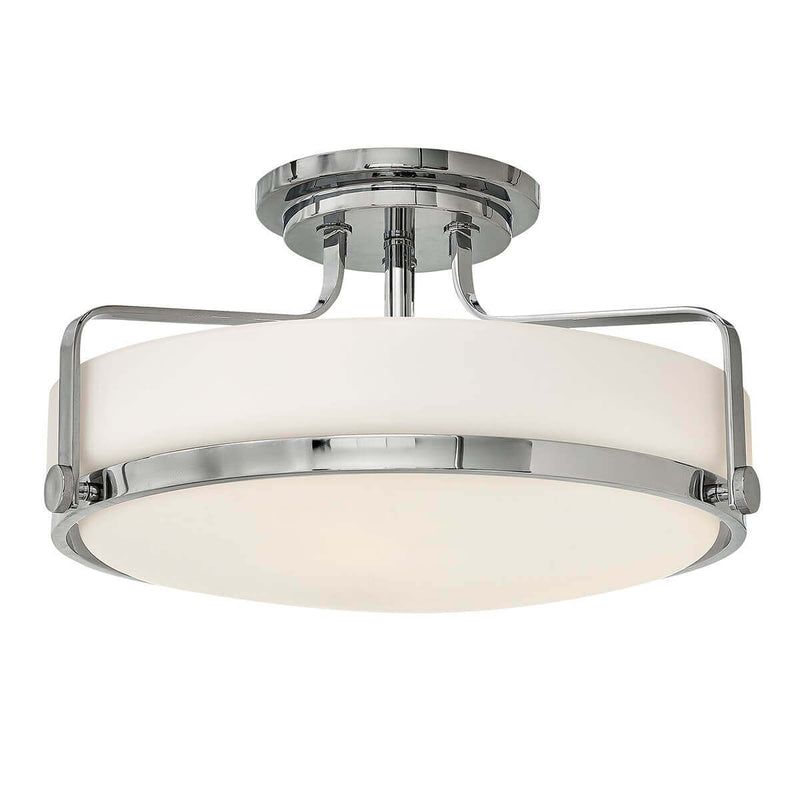 Plafonnier Harper 3 lumières chromé, verre, Ø 45,6 cm