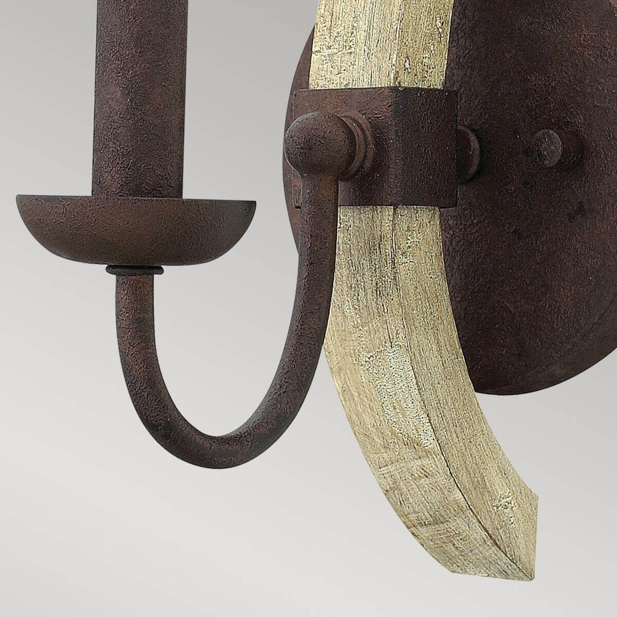 Applique murale Middlefield rouille, bois massif