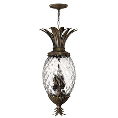 Suspension Plantation 4 lumières bronze, verre