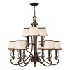 Lustre Plymouth 9 lumières bronze