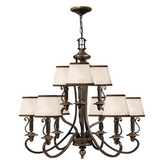 Lustre Plymouth 9 lumières bronze