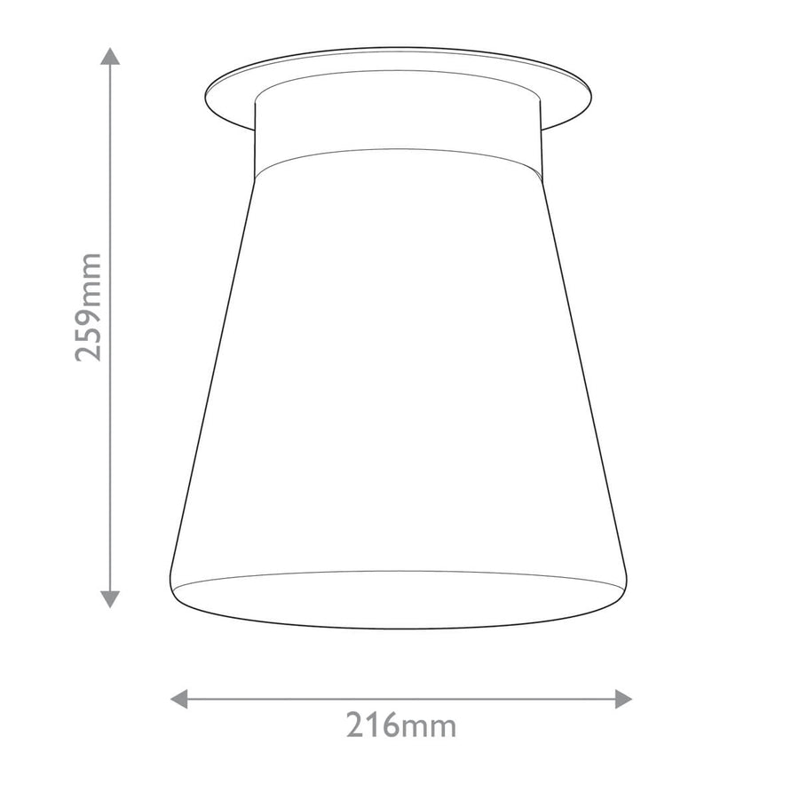 Plafonnier Albers noir et opale, verre, H 25,9 cm