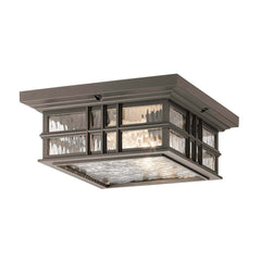 Plafonnier extérieur Beacon Square 2 lumières bronze, verre