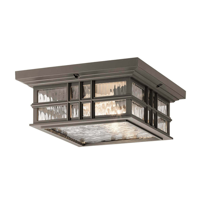Plafonnier extérieur Beacon Square 2 lumières bronze, verre