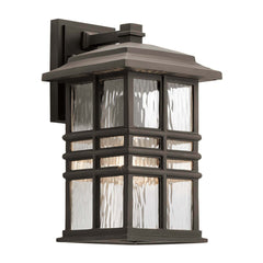 Applique extérieure Beacon Square bronze, verre, H 35,9 cm