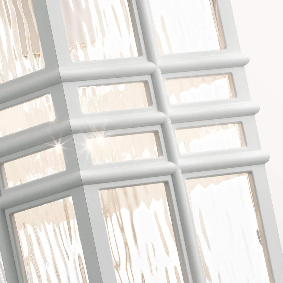 Applique extérieure Beacon Square blanche, verre, H 35,9 cm