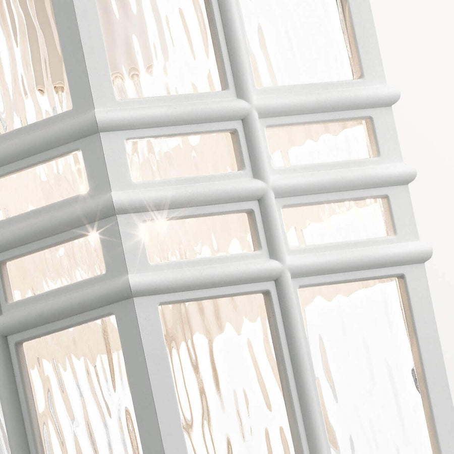 Applique extérieure Beacon Square blanche, verre, H 35,9 cm