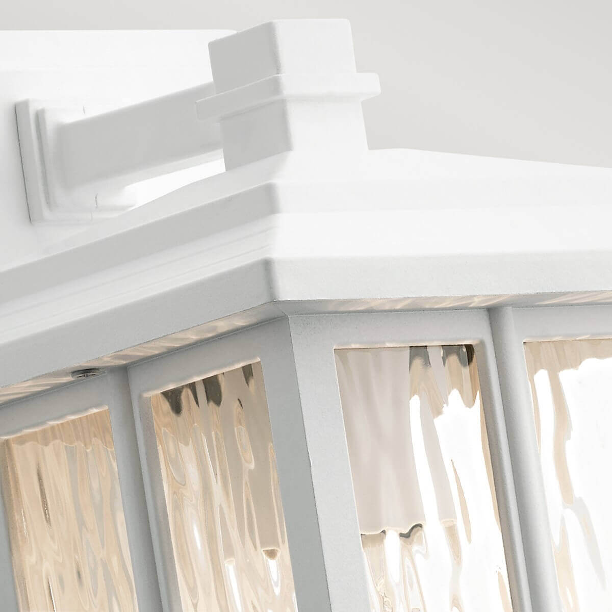Applique extérieure Beacon Square blanche, verre, H 30,2 cm