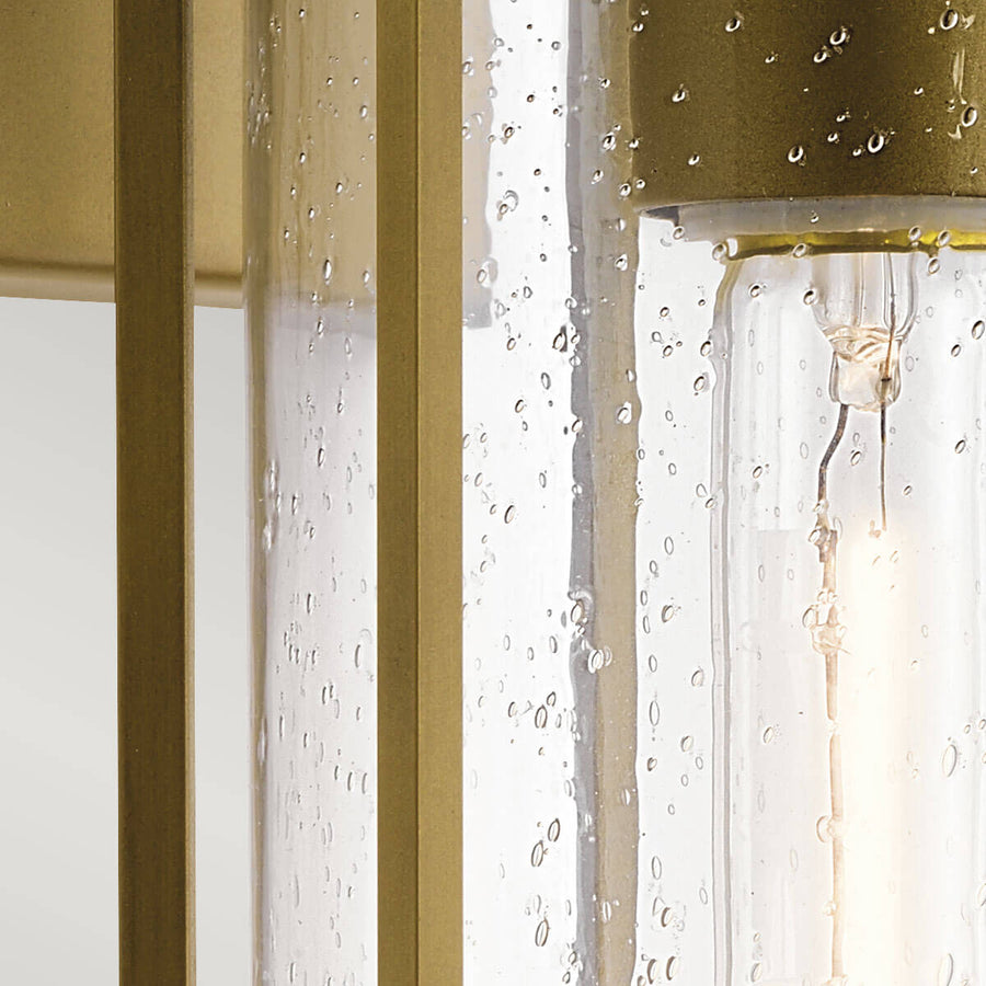 Applique extérieure Camillo bois et laiton, verre