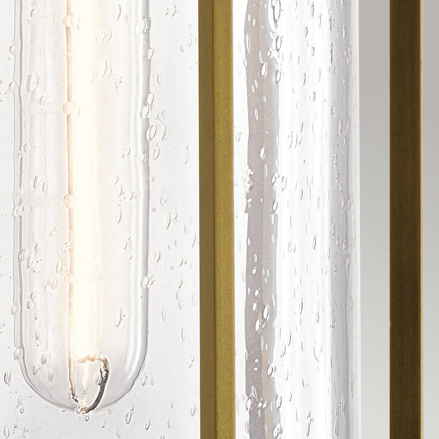 Applique extérieure Camillo bois et laiton, verre