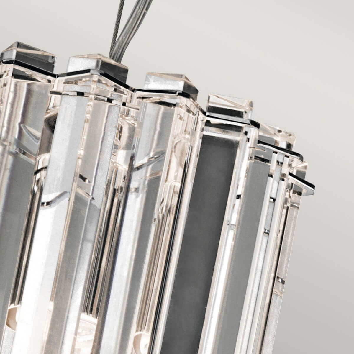 Suspension Crystal Skye 2 lumières chromée, cristal