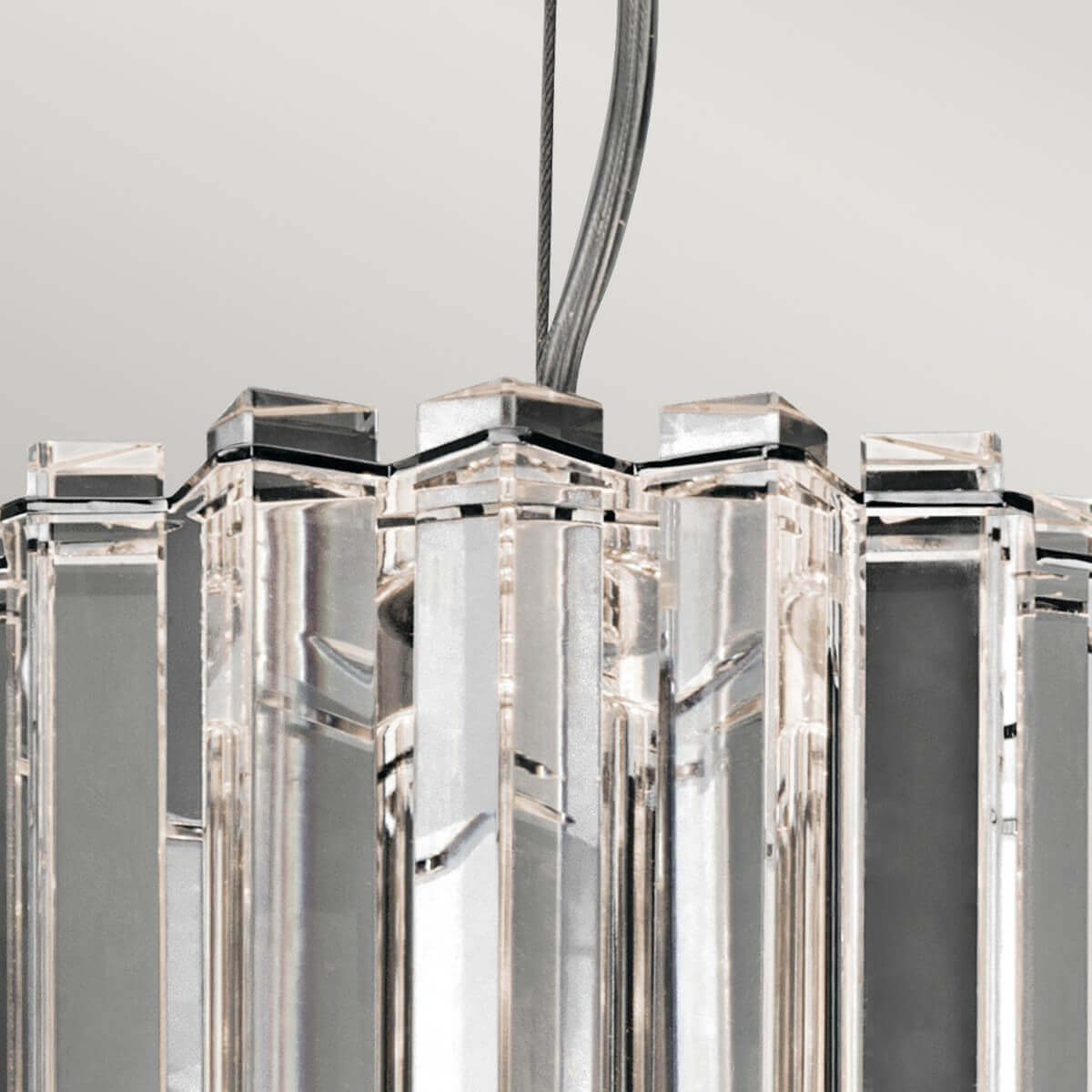 Suspension Crystal Skye 2 lumières chromée, cristal
