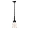 Suspension Deela noire et opale, verre