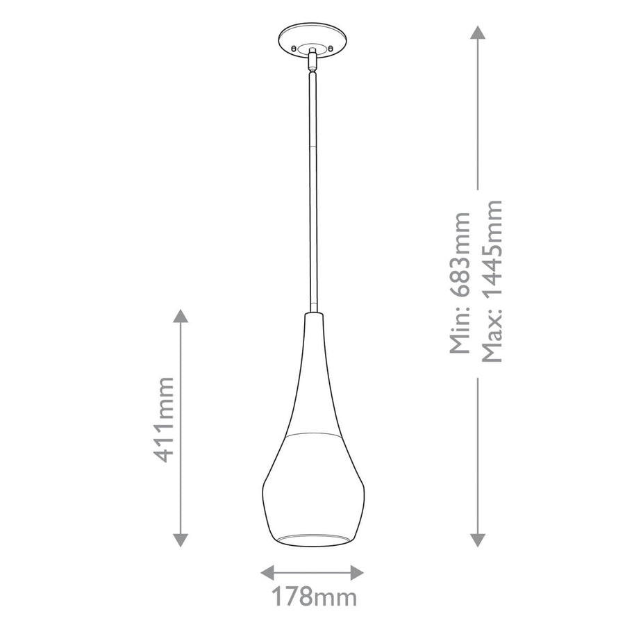 Suspension Deela bronze et opale, verre
