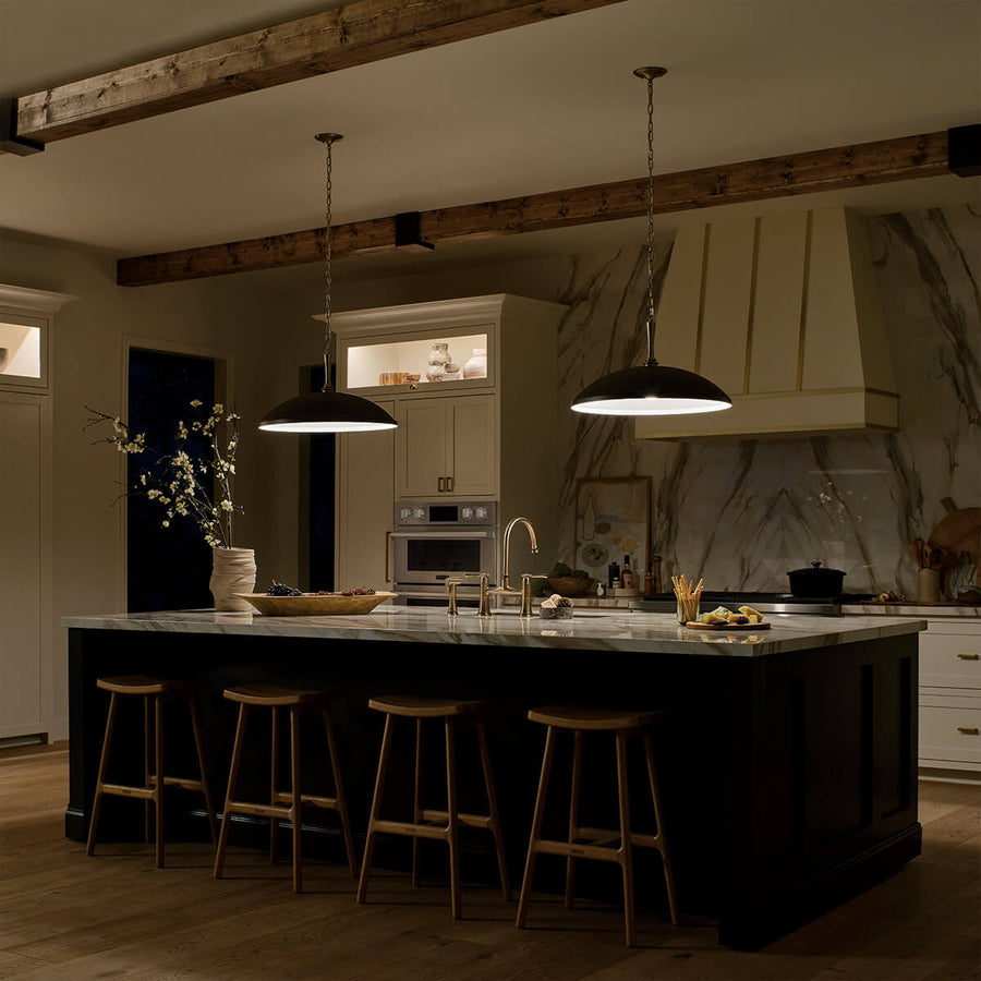 Suspension Delarosa noire et bronze, verre