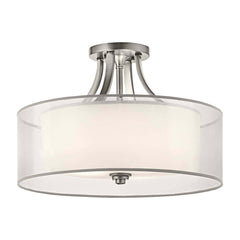 Plafonnier Lacey 4 lumières blanc, verre