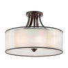 Plafonnier Lacey 4 lumières bronze et rouille, verre