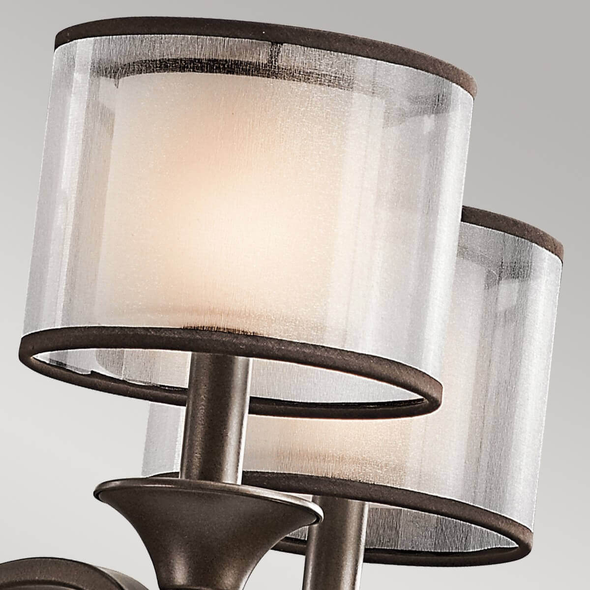 Lustre Lacey 5 lumières bronze et rouille, verre