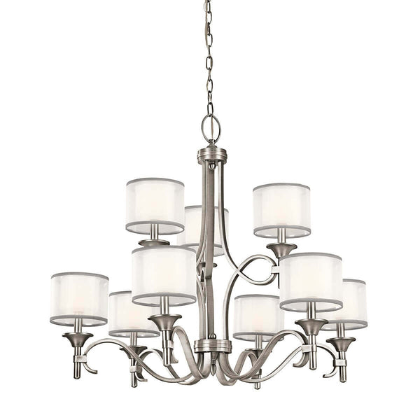 Lustre Lacey 9 lumières blanc, verre