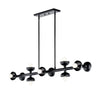 Suspension Palta 10 lumières noire, verre
