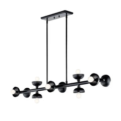 Suspension Palta 10 lumières noire, verre