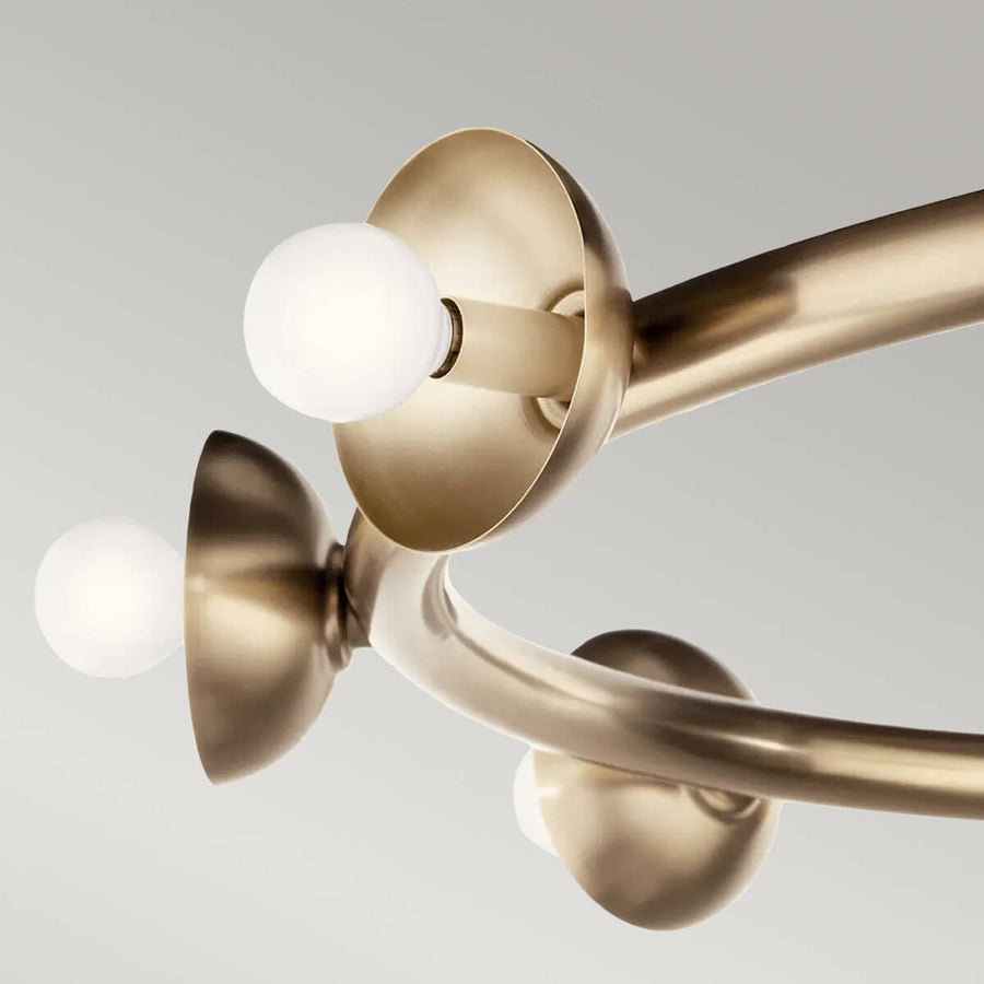 Suspension Palta 9 lumières bronze et dorée, verre