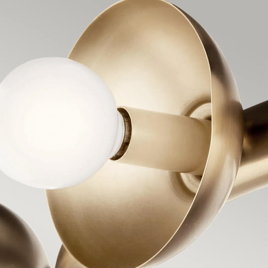 Suspension Palta 9 lumières bronze et dorée, verre