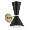 Applique murale Phix 2 lumières noire et bronze, verre