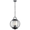 Suspension extérieure Vandalia 3 lumières noire