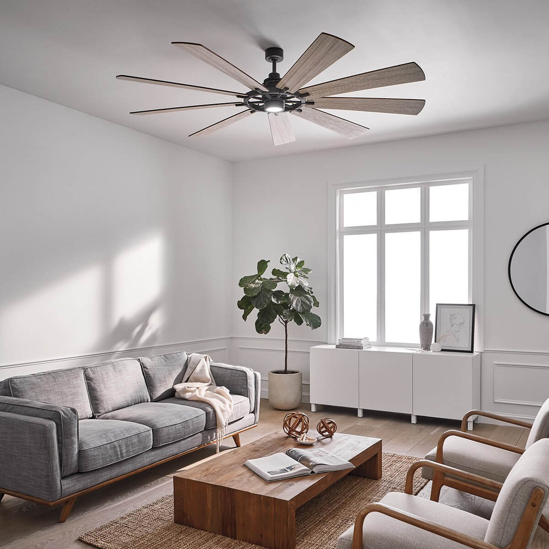 Ventilateur de plafond lumineux Gentry XL bois
