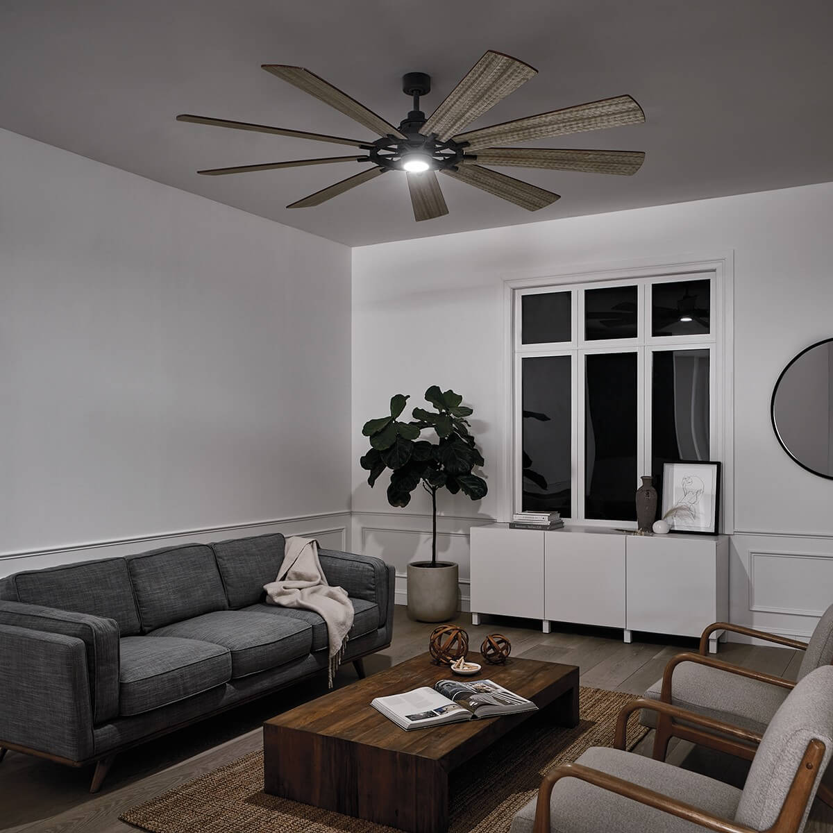Ventilateur de plafond lumineux Gentry XL bois