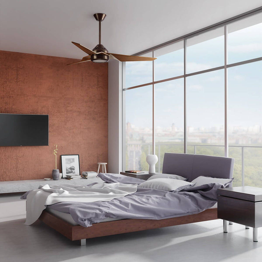 Ventilateur de plafond lumineux Jade bois foncé