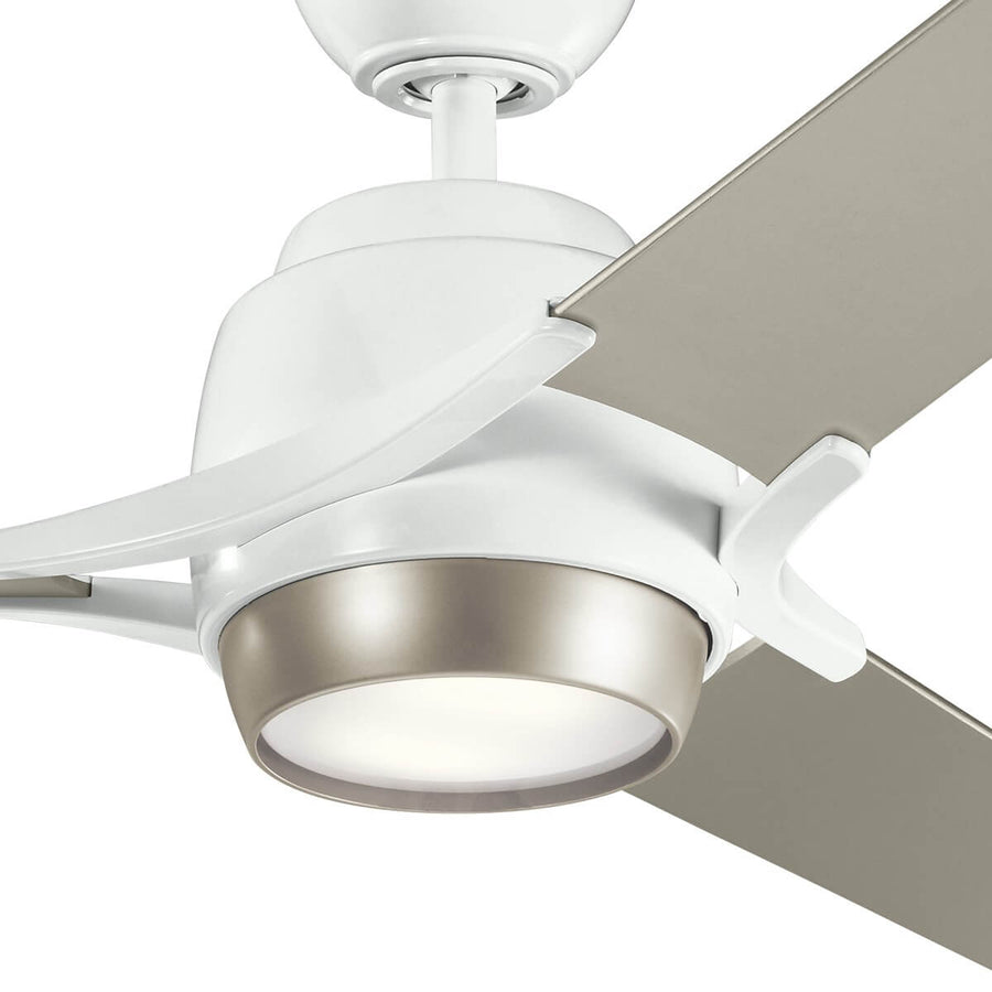 Ventilateur de plafond lumineux Zeus bois et argenté (KLF-ZEUS-60-WHT)