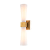 Applique murale Kristy 2 lumières dorée et opale, verre