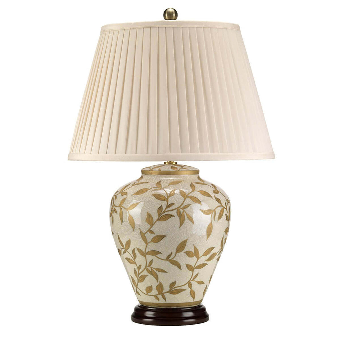 Lampe à poser Leaves marron et dorée, porcelaine