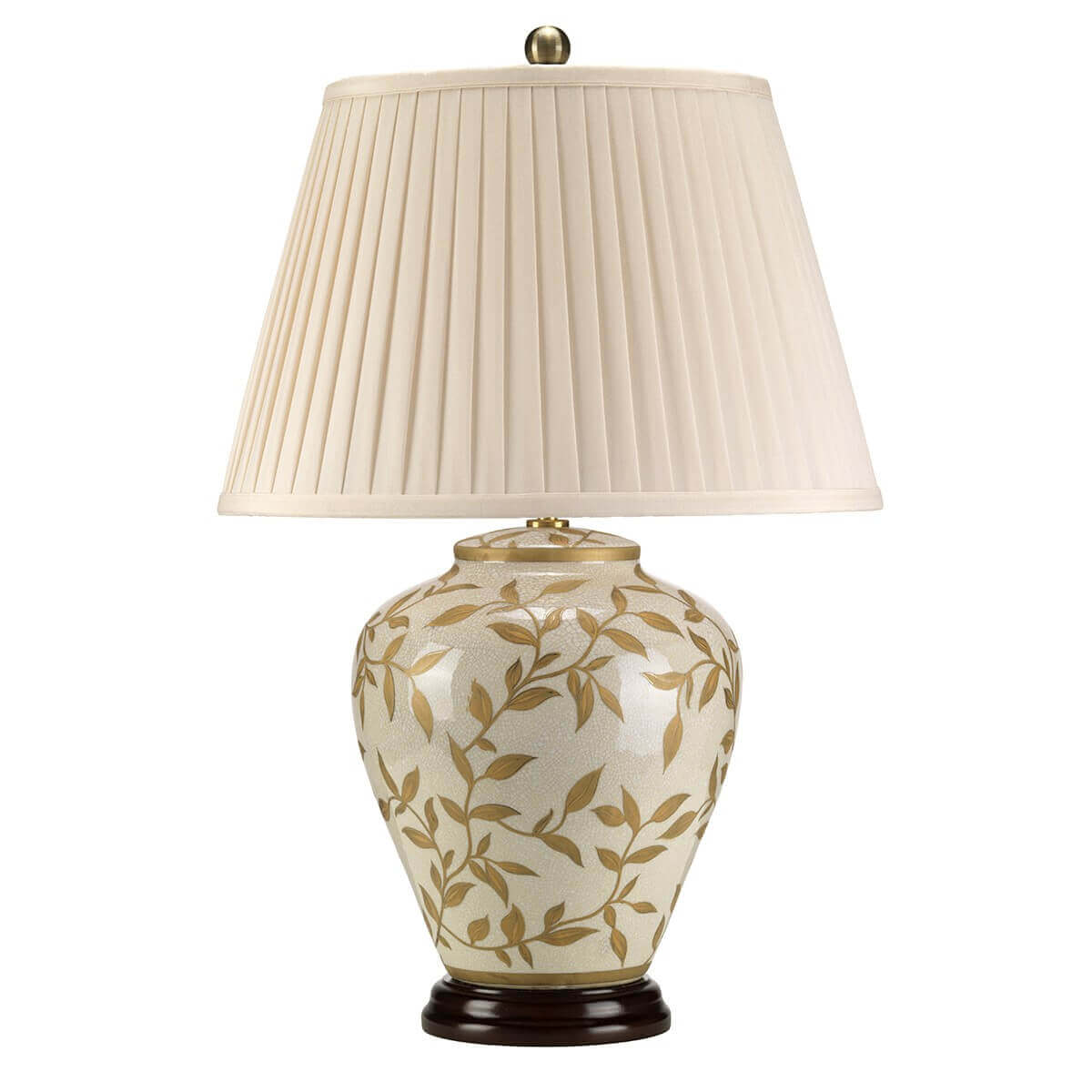 Lampe à poser Leaves marron et dorée, porcelaine