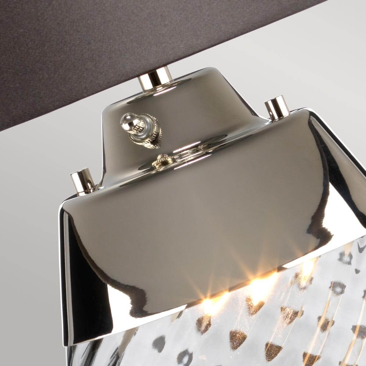 Lampe à poser Lena fumée, verre, H 74 cm