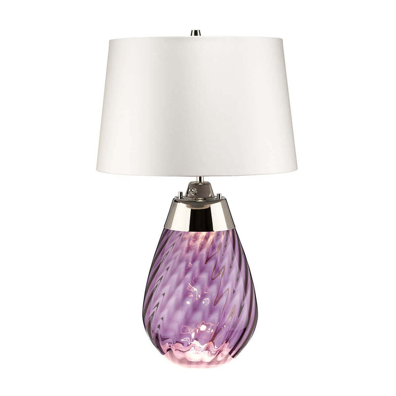 Lampe à poser Lena grise et blanche, verre, H 60,5 cm