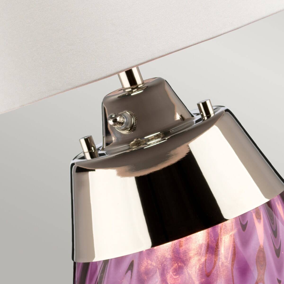 Lampe à poser Lena grise et blanche, verre, H 60,5 cm