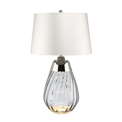 Lampe à poser Lena fumée et grise, verre, H 60,5 cm