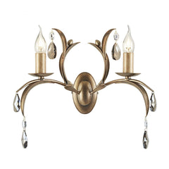 Applique murale Lily 2 lumières bronze, verre