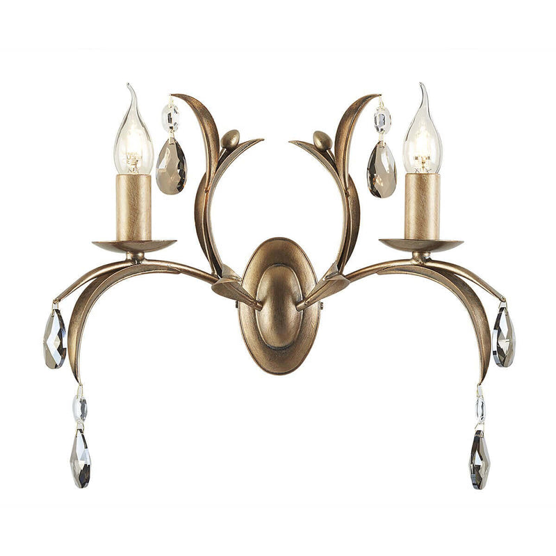 Applique murale Lily 2 lumières bronze, verre