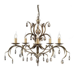 Lustre Lily 5 lumières bronze, verre
