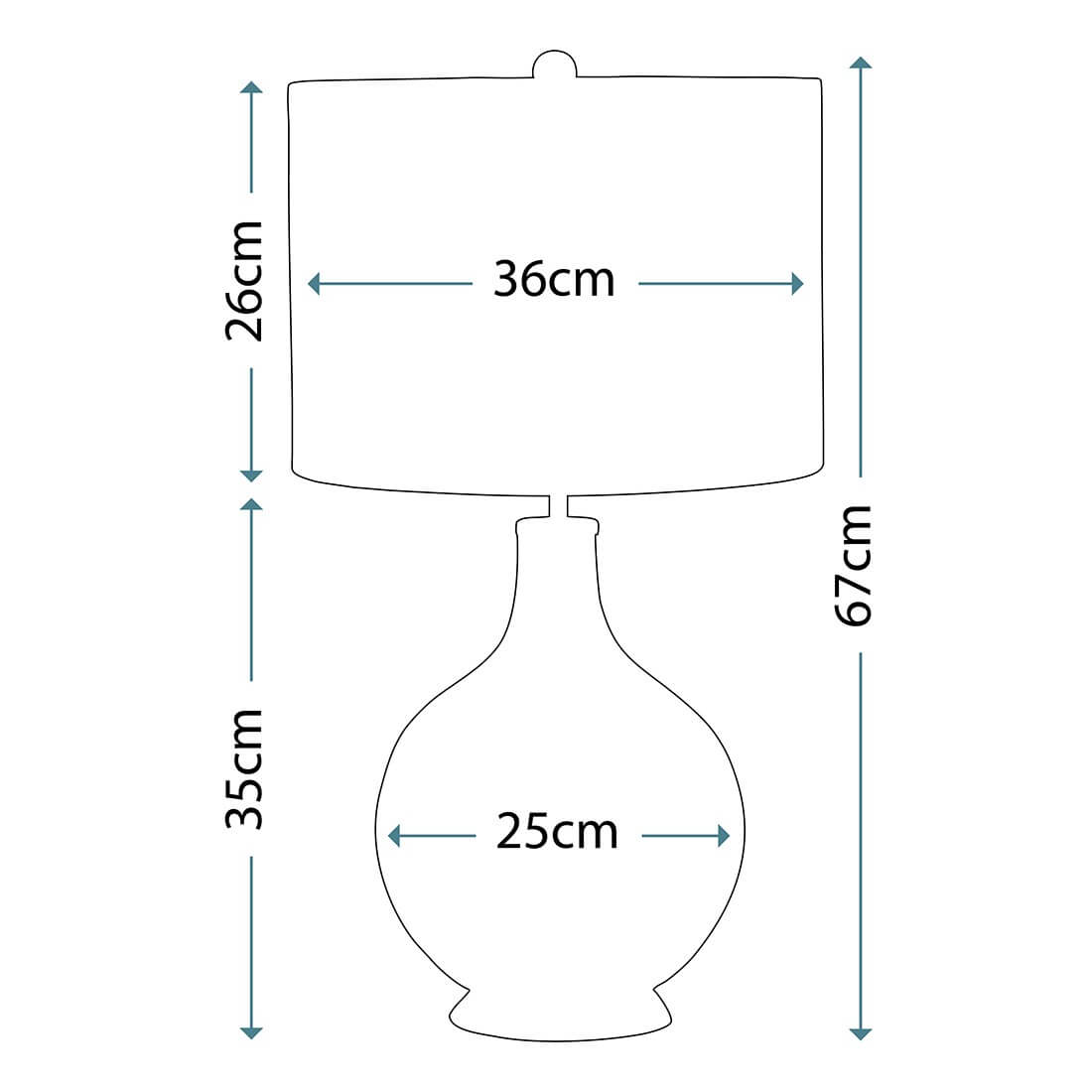 Lampe à poser Orb transparente, verre