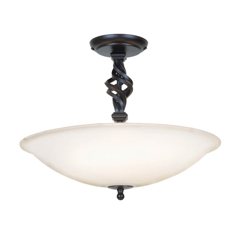Plafonnier Pembroke 3 lumières noir, verre