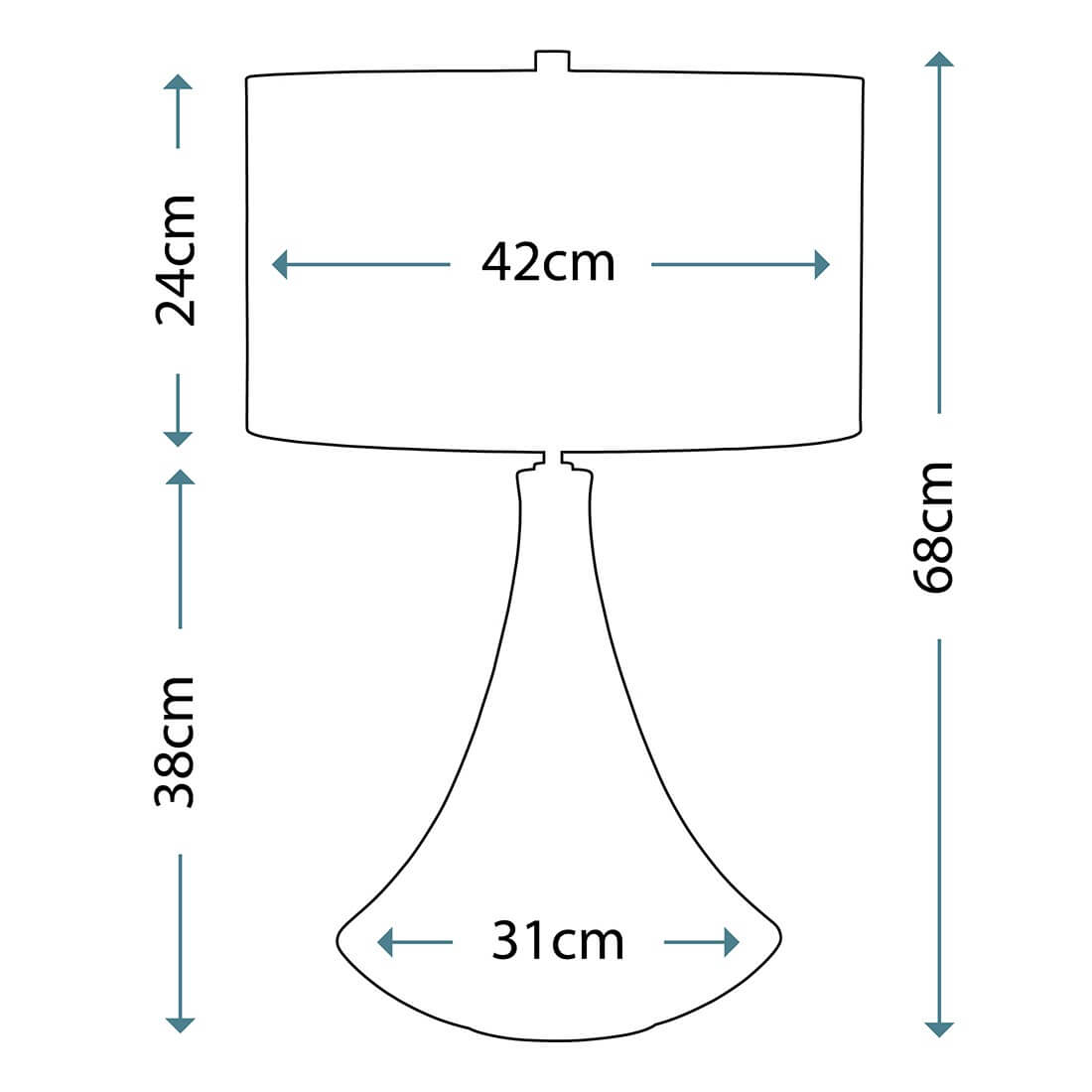 Lampe à poser Pinner rose et crème, céramique